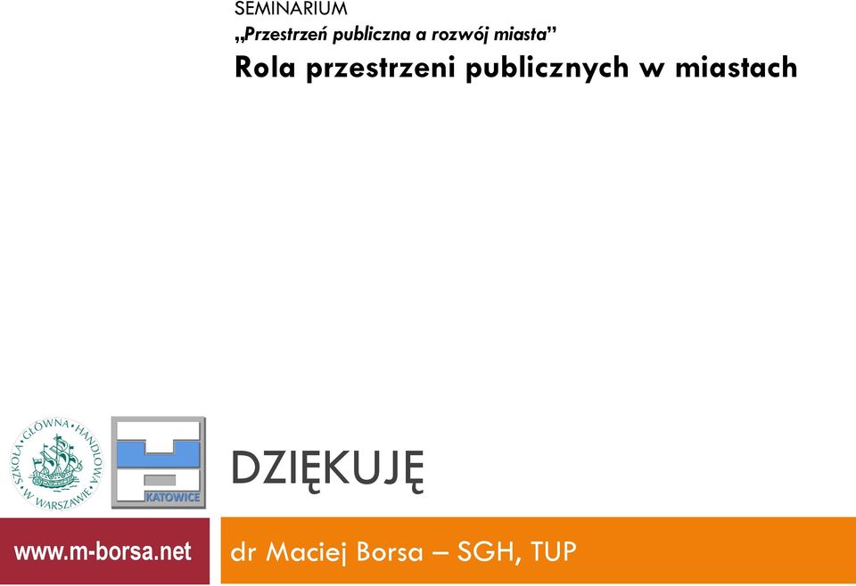 publicznych w miastach DZIĘKUJĘ