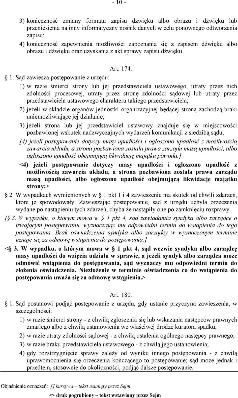 4. 1. Sąd zawiesza postępowanie z urzędu: 1) w razie śmierci strony lub jej przedstawiciela ustawowego, utraty przez nich zdolności procesowej, utraty przez stronę zdolności sądowej lub utraty przez