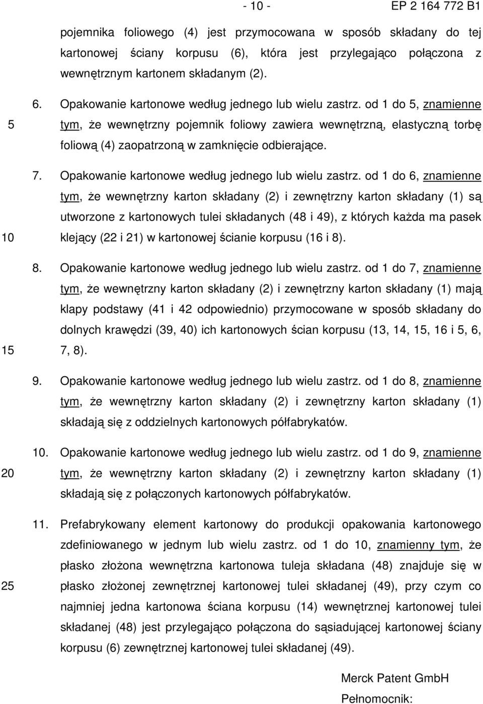 Opakowanie kartonowe według jednego lub wielu zastrz.