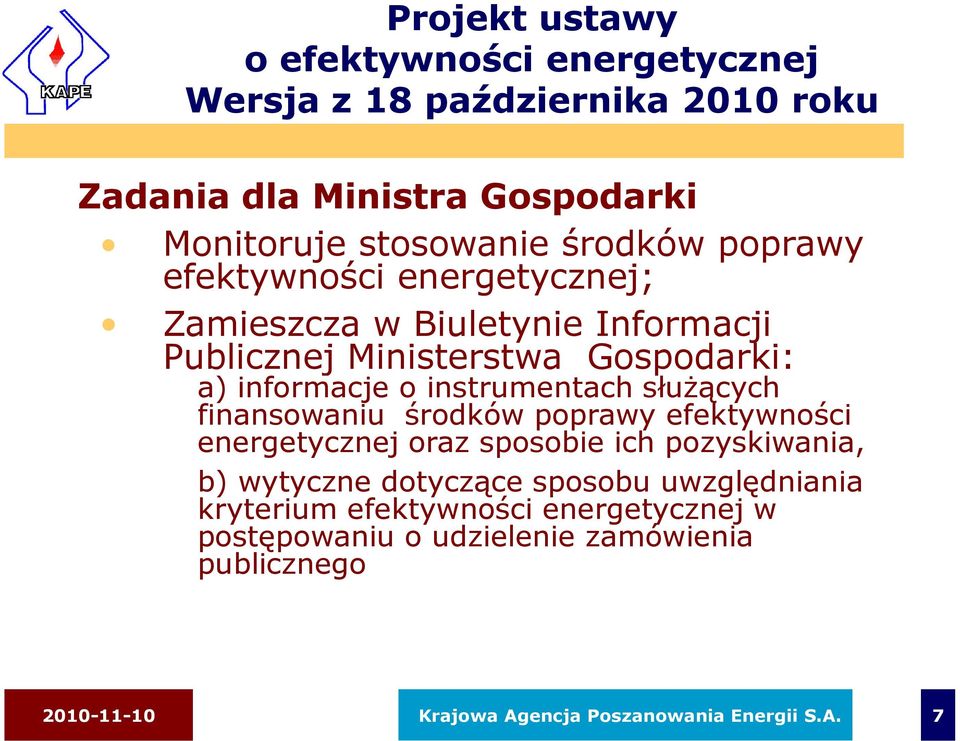 słuŝących finansowaniu środków poprawy efektywności energetycznej oraz sposobie ich pozyskiwania, b) wytyczne dotyczące sposobu