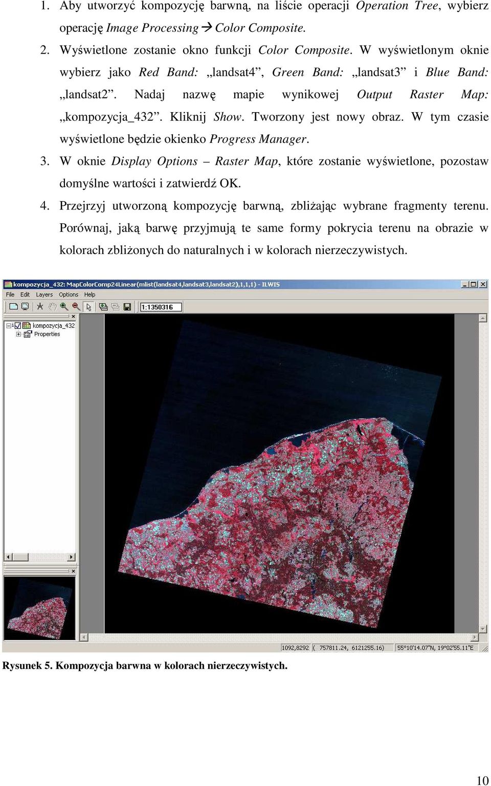 W tym czasie wyświetlone będzie okienko Progress Manager. 3. W oknie Display Options Raster Map, które zostanie wyświetlone, pozostaw domyślne wartości i zatwierdź OK. 4.