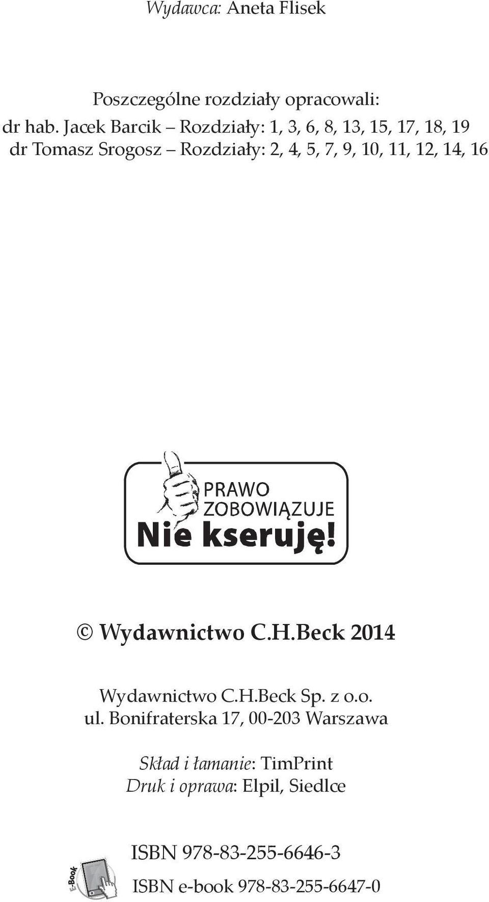 9, 10, 11, 12, 14, 16 Wydawnictwo C.H.Beck 2014 Wydawnictwo C.H.Beck Sp. z o.o. ul.