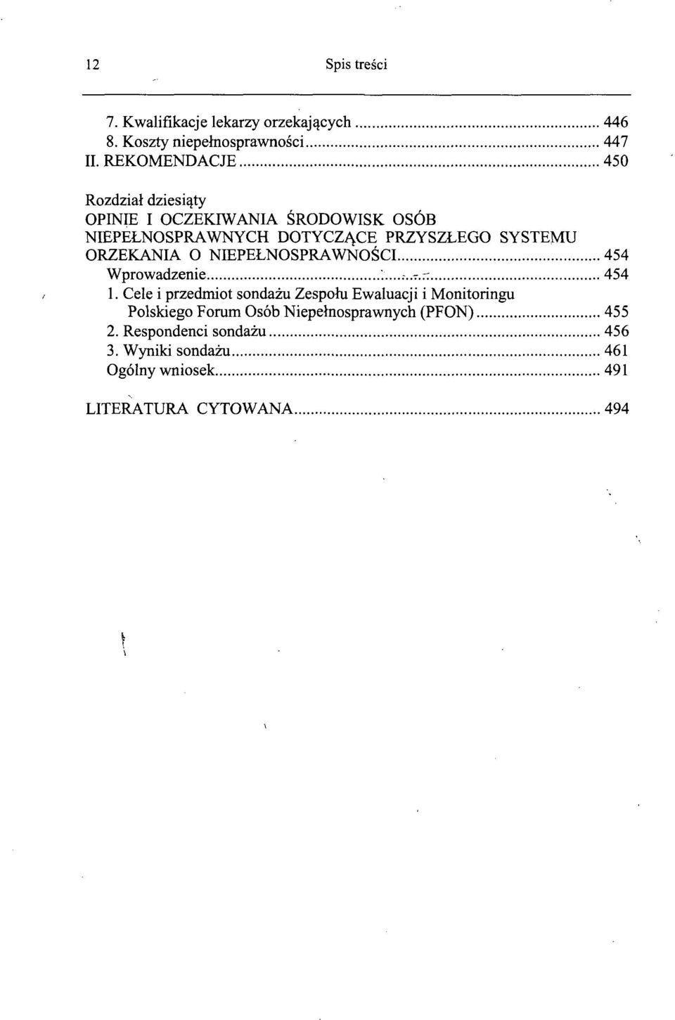 ORZEKANIA O NIEPEŁNOSPRAWNOŚCI 454 Wprowadzenie '...-.. - 454 1.