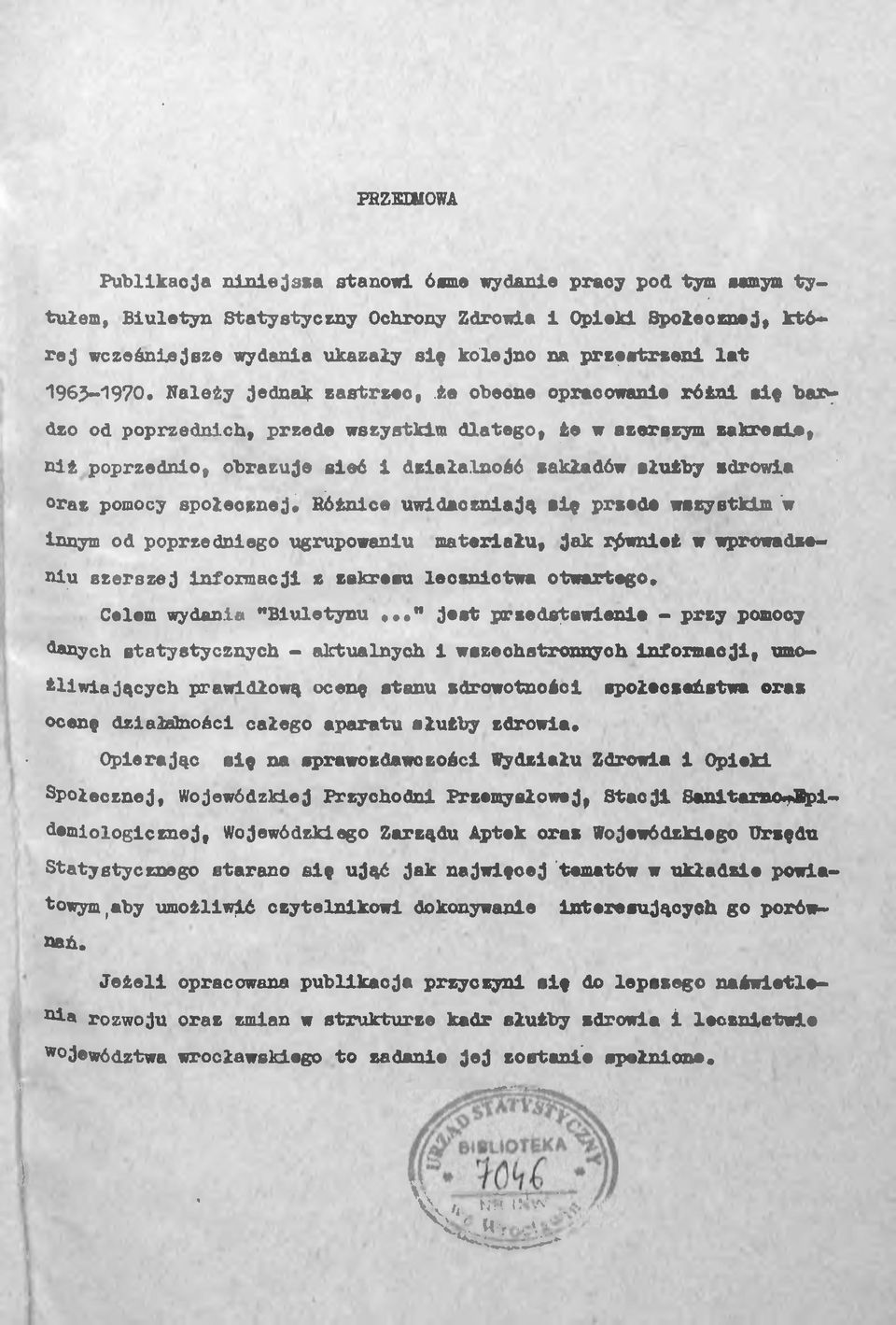 Balety jednak zastrzec, że obecne opracowanie różni eię bardzo od poprzednich, przede wszystkim dlatego, te w ezerezym zakresie, ni* poprzednio, obrazuje sieć i działalność zakładów służby zdrowia