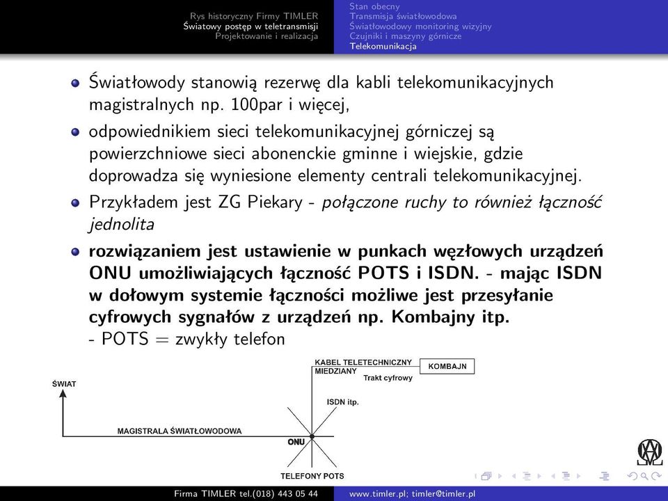 wyniesione elementy centrali telekomunikacyjnej.