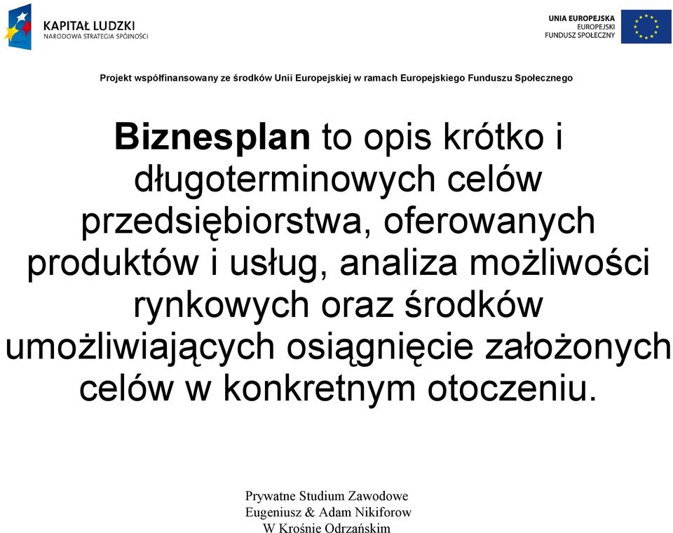 analiza możliwości rynkowych oraz środków