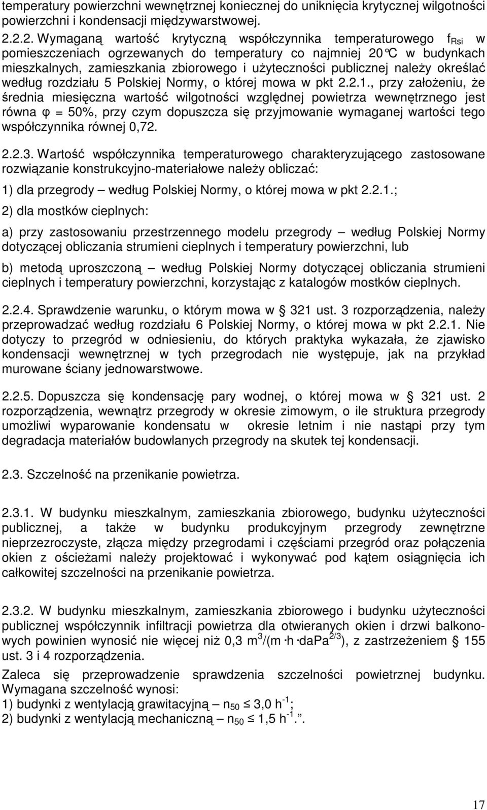 publicznej należy określać według rozdziału 5 Polskiej Normy, o której mowa w pkt 2.2.1.