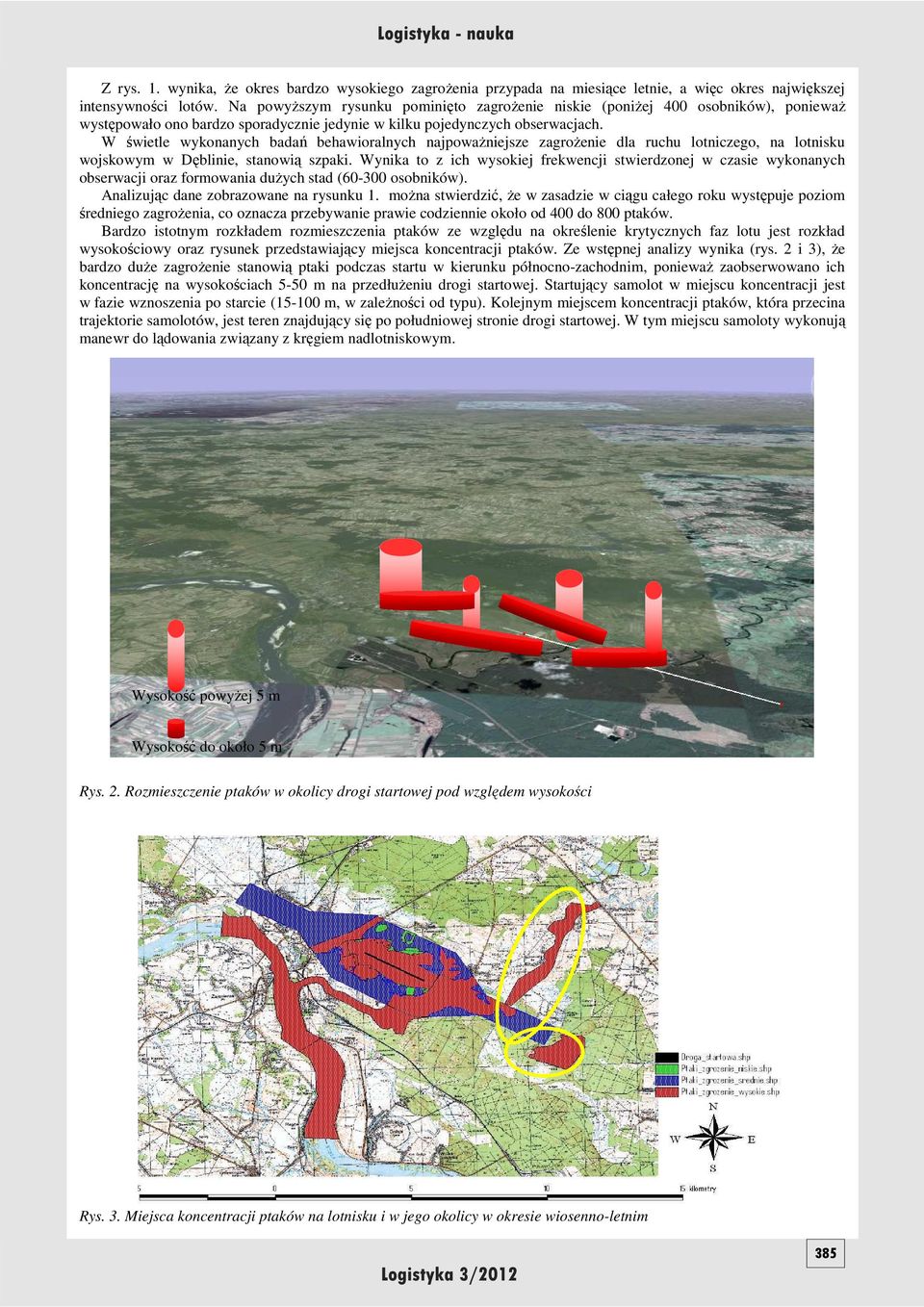 W świetle wykonanych badań behawioralnych najpowaŝniejsze zagroŝenie dla ruchu lotniczego, na lotnisku wojskowym w Dęblinie, stanowią szpaki.