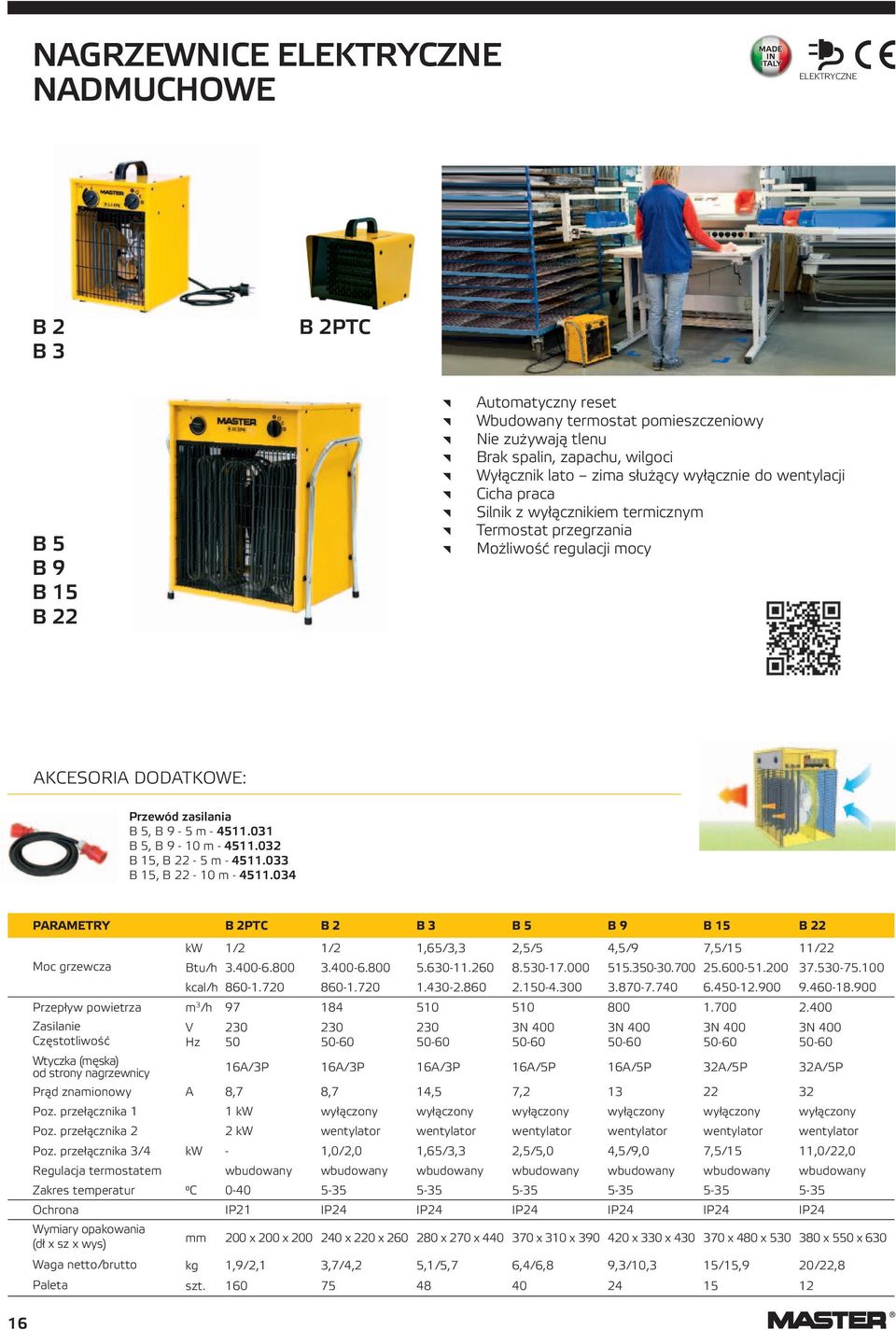 zasilania B 5, B 9-5 m - 4511.031 B 5, B 9-10 m - 4511.032 B 15, B 22-5 m - 4511.033 B 15, B 22-10 m - 4511.