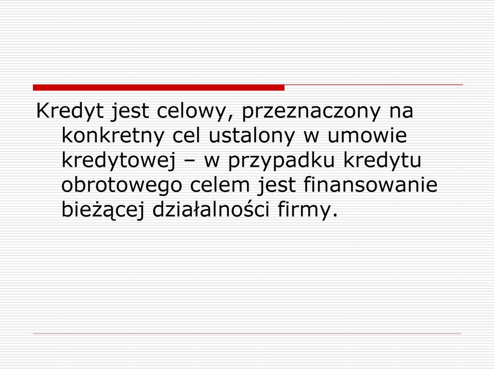 kredytowej w przypadku kredytu