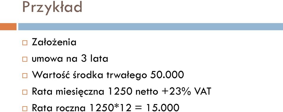 000 Rata miesięczna 1250 netto