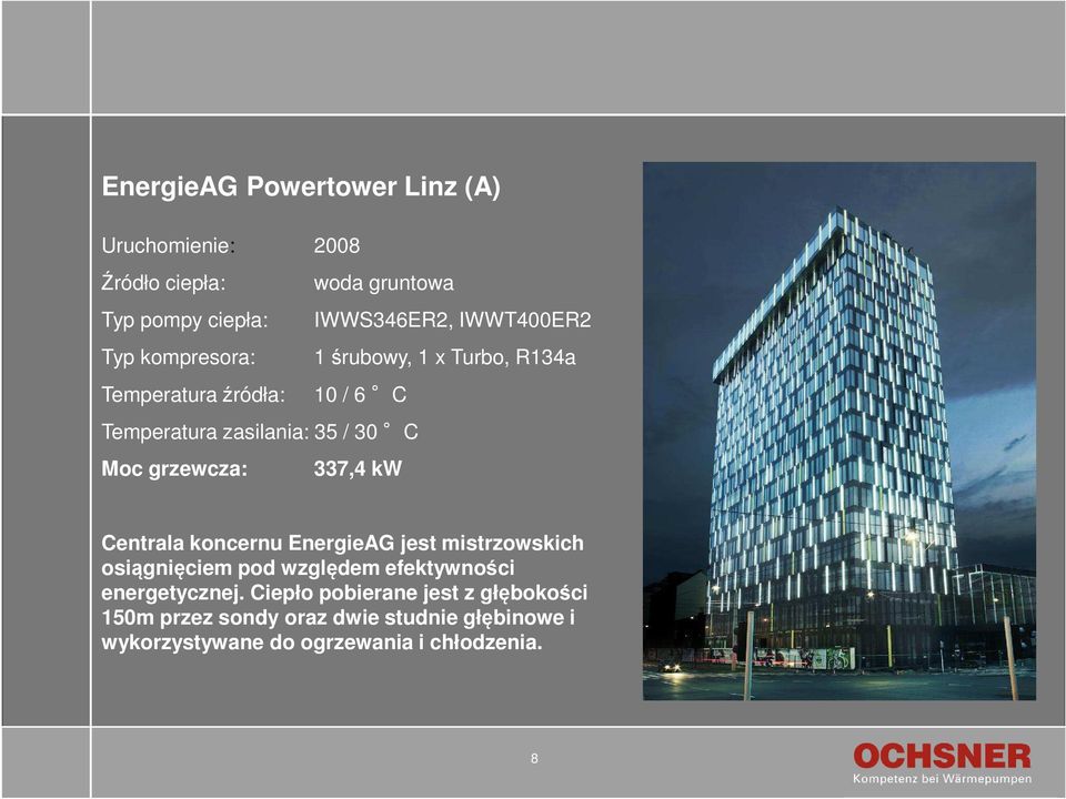 grzewcza: 337,4 kw Centrala koncernu EnergieAG jest mistrzowskich osiągnięciem pod względem efektywności energetycznej.