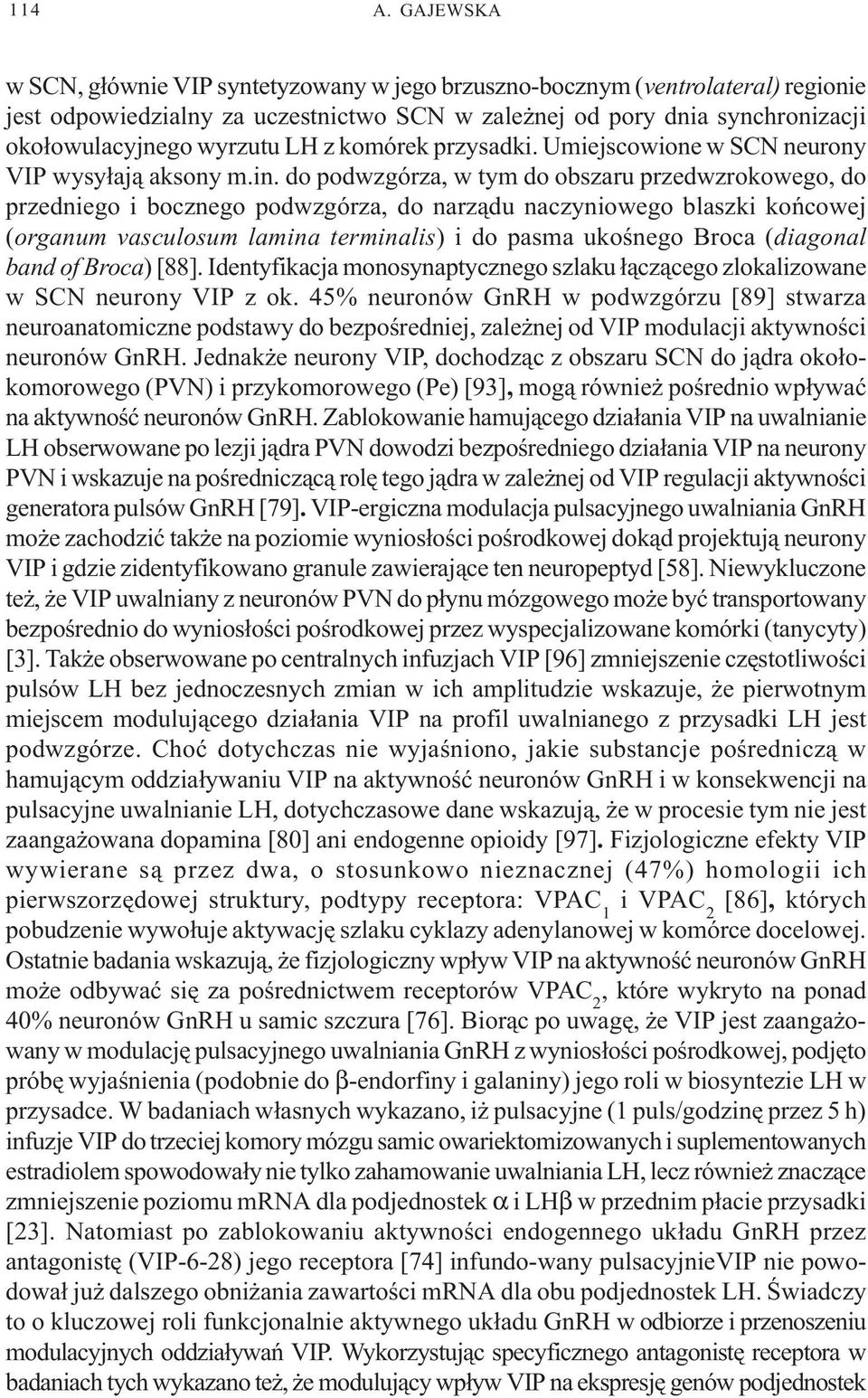 komórek przysadki. Umiejscowione w SCN neurony VIP wysy³aj¹ aksony m.in.