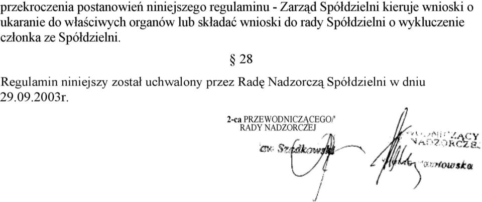 wykluczenie członka ze Spółdzielni.