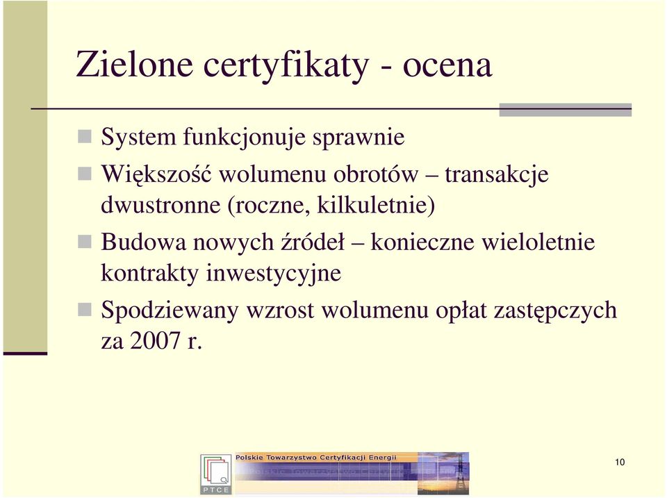 kilkuletnie) Budowa nowych źródeł konieczne wieloletnie