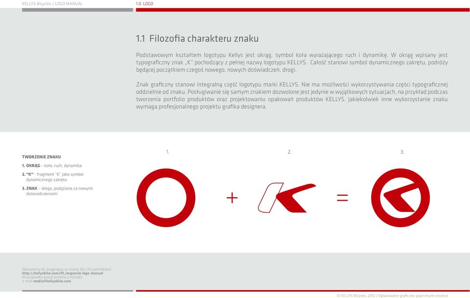 Znak graficzny stanowi integralną część logotypu marki KELLYS. Nie ma możliwości wykorzystywania części typograficznej oddzielnie od znaku.