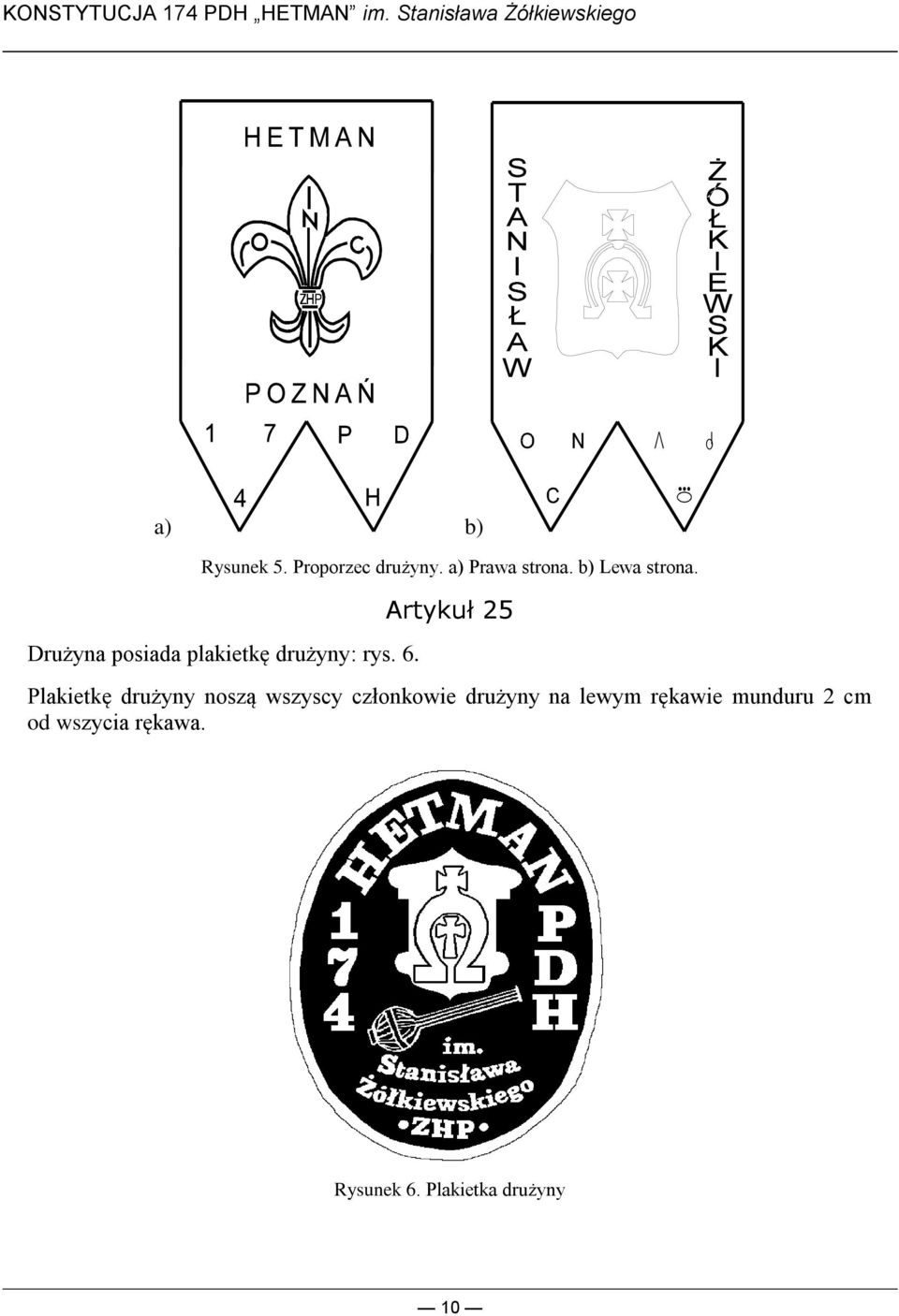 Artykuł 25 Plakietkę drużyny noszą wszyscy członkowie drużyny