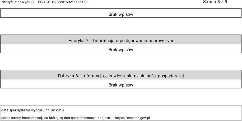 data sporządzenia wydruku 11.02.