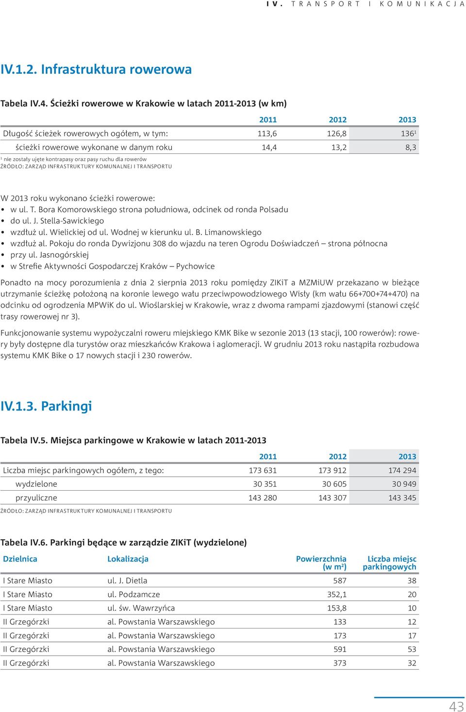 oraz pasy ruchu dla rowerów W 2013 roku wykonano ścieżki rowerowe: w ul. T. Bora Komorowskiego strona południowa, odcinek od ronda Polsadu do ul. J. Stella-Sawickiego wzdłuż ul. Wielickiej od ul.
