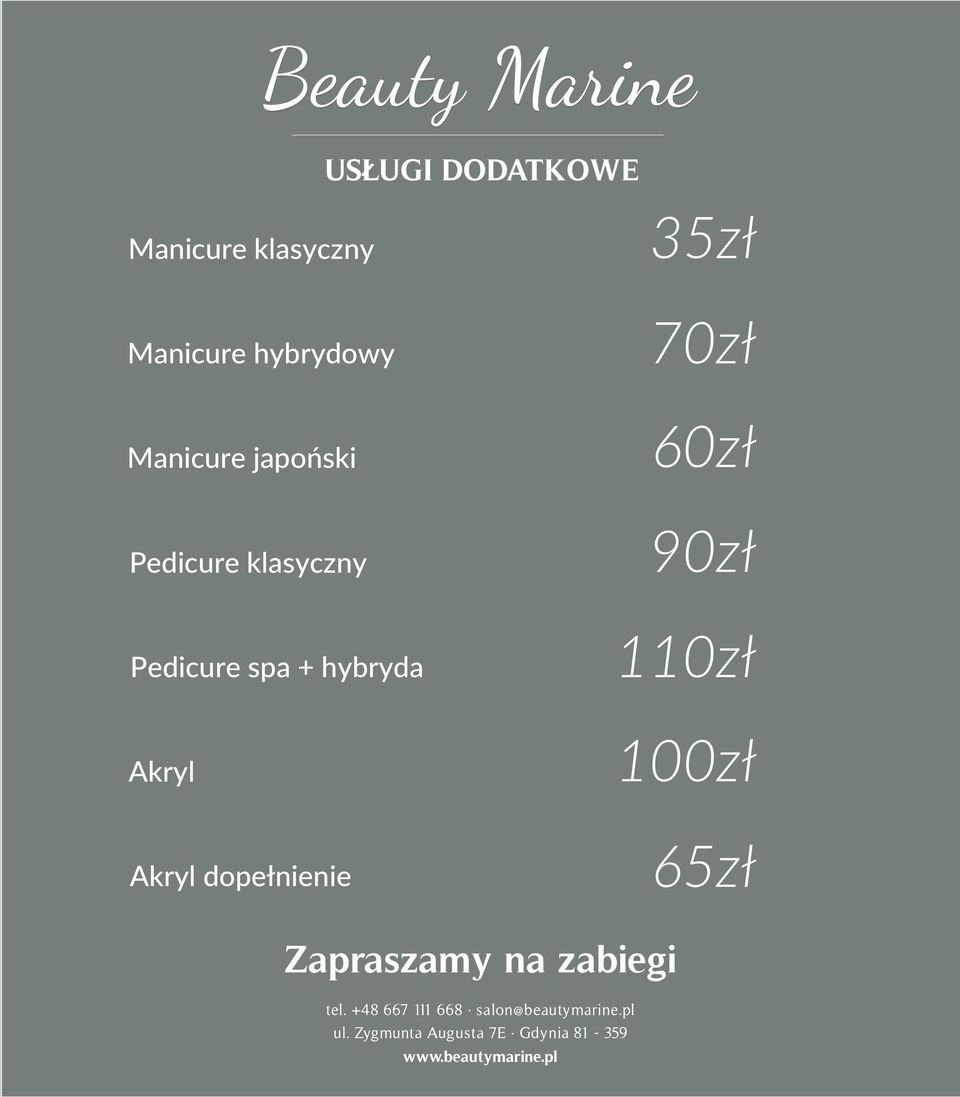 Pedicure klasyczny 90zł Pedicure spa + hybryda