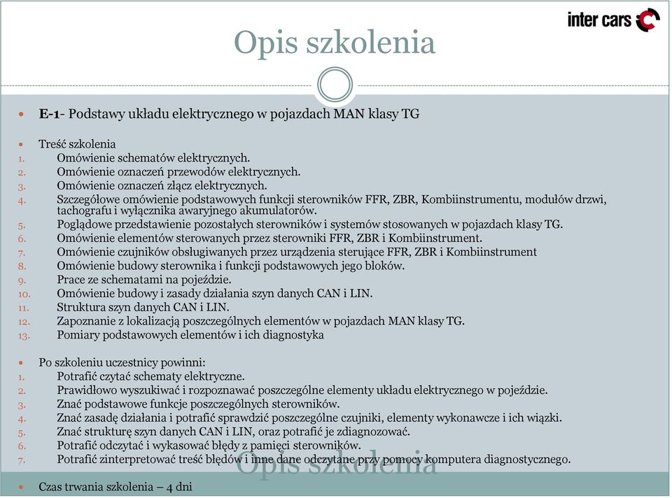 Poglądowe przedstawienie pozostałych sterowników i systemów stosowanych w pojazdach klasy TG. 6. Omówienie elementów sterowanych przez sterowniki FFR, ZBR i Kombiinstrument. 7.