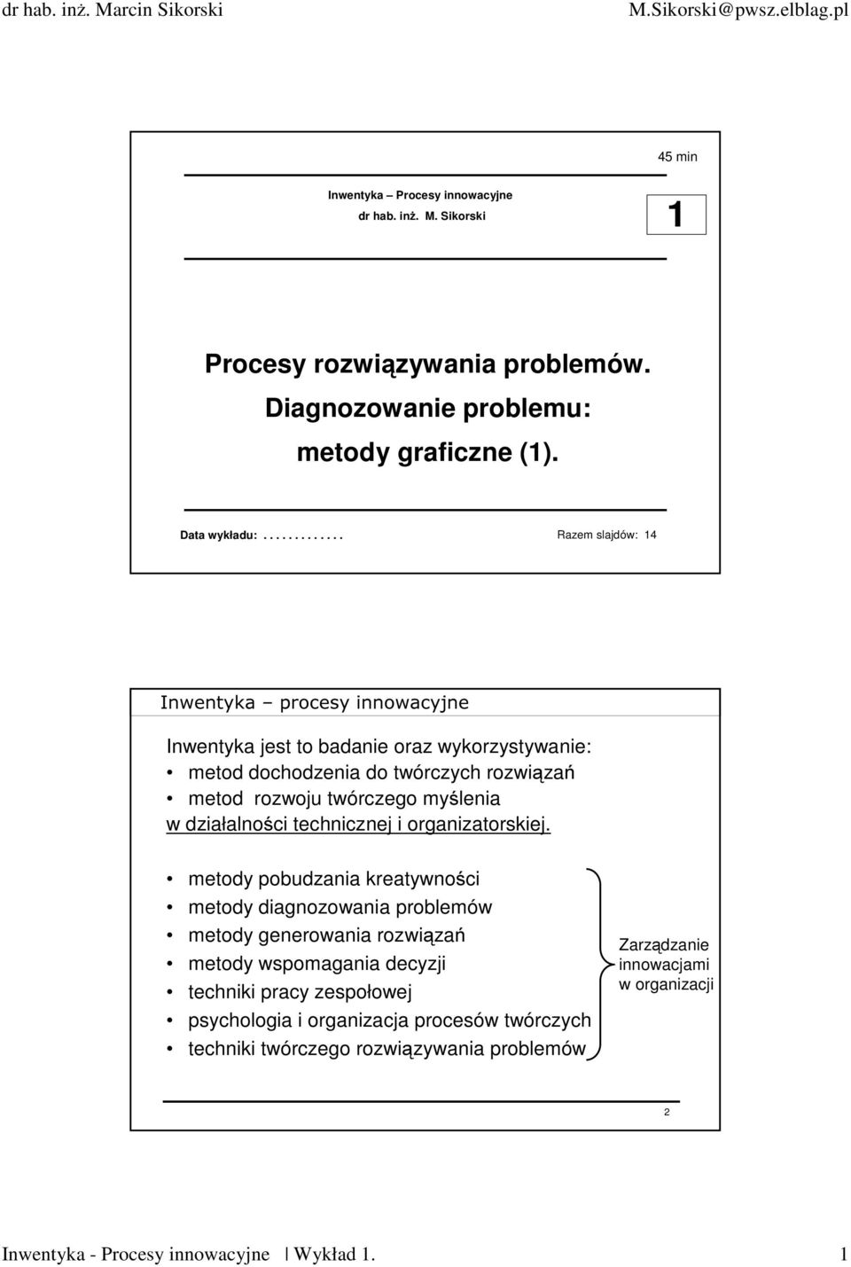 myślenia w działalności technicznej i organizatorskiej.