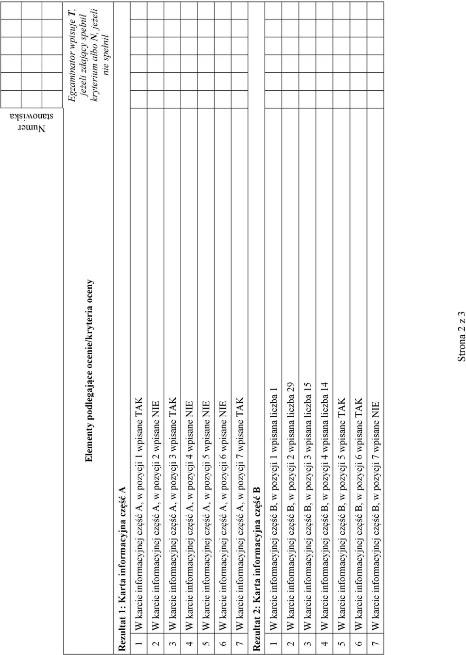 w pozycji wpisane IE W karcie informacyjnej cz A, w pozycji wpisane IE W karcie informacyjnej cz A, w pozycji wpisane AK Rezultat : Karta informacyjna cz B W karcie informacyjnej cz B, w pozycji