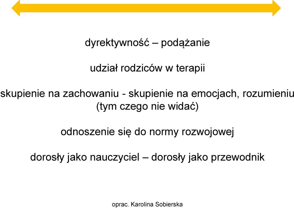 czego nie widać) odnoszenie się do normy rozwojowej dorosły