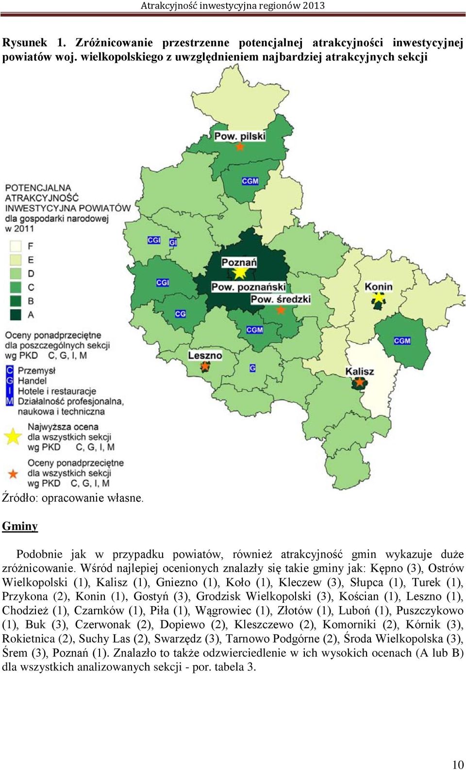 Wśród najlepiej ocenionych znalazły się takie gminy jak: Kępno (3), Ostrów Wielkopolski (1), Kalisz (1), Gniezno (1), Koło (1), Kleczew (3), Słupca (1), Turek (1), Przykona (2), Konin (1), Gostyń