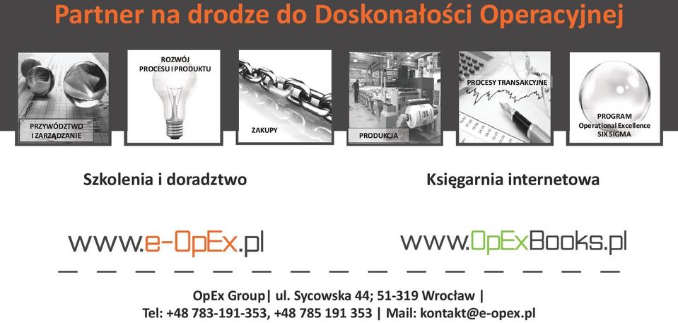 Excellence SIX SIGMA Szkolenia i doradztwo Księgarnia internetowa OpEx Group ul.