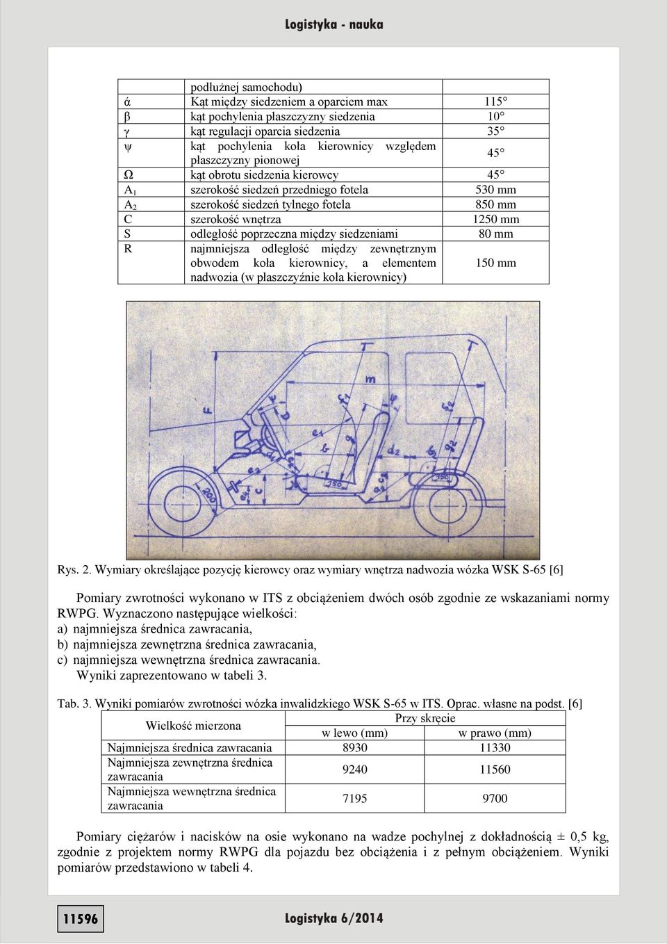 siedzeniami 80 mm R najmniejsza odległość między zewnętrznym obwodem koła kierownicy, a elementem nadwozia (w płaszczyźnie koła kierownicy) 150 mm Rys. 2.