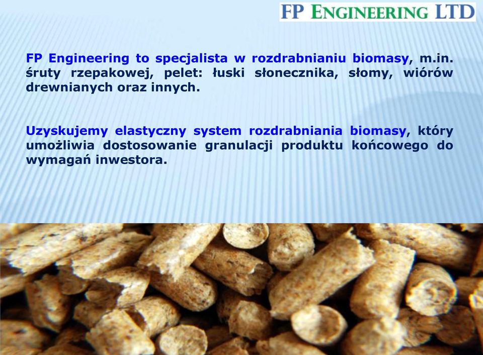 rzepakowej, pelet: łuski słonecznika, słomy, wiórów drewnianych oraz