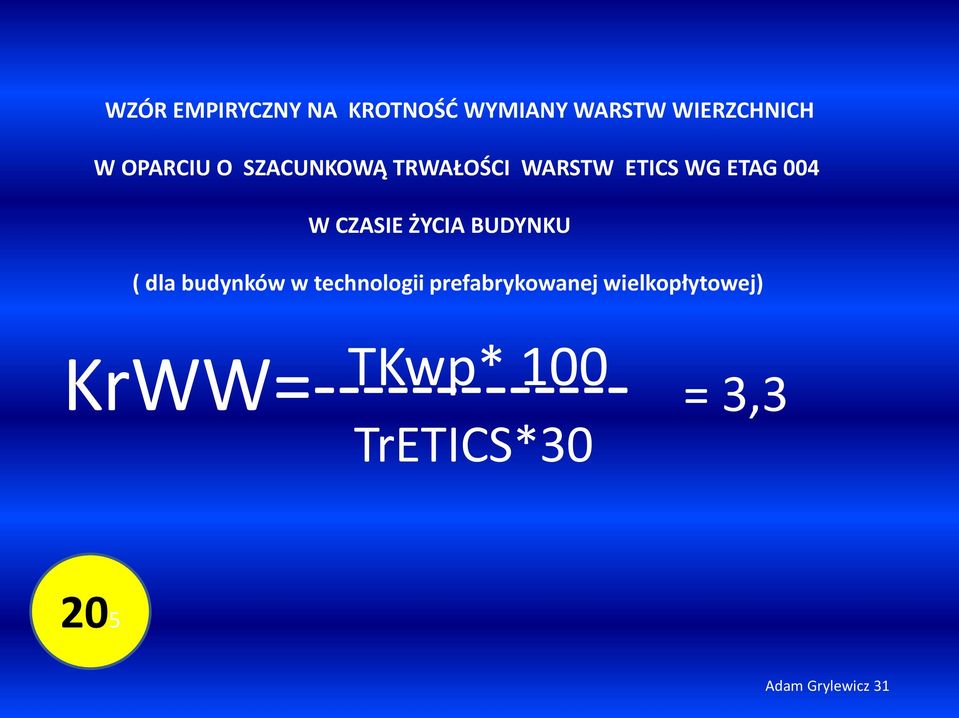 BUDYNKU ( dla budynków w technologii prefabrykowanej