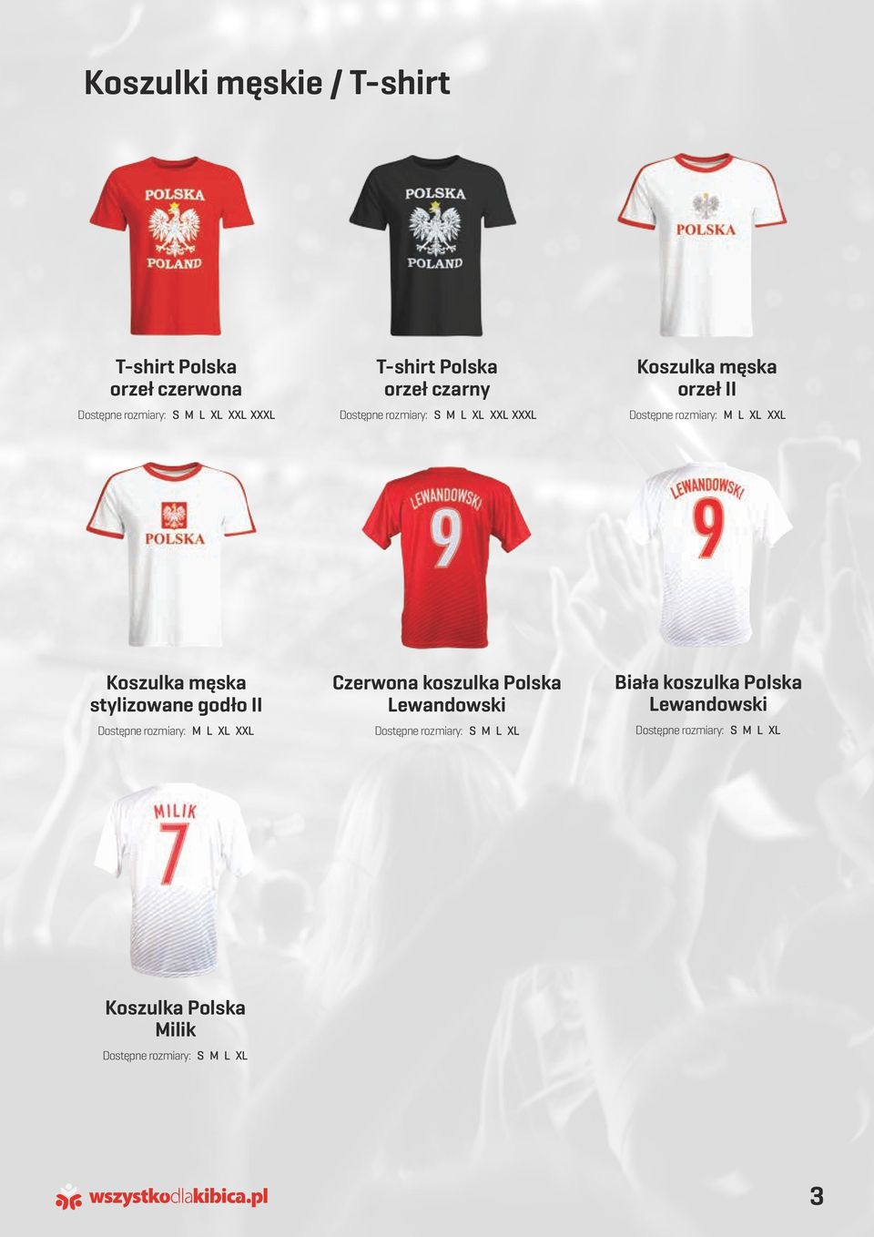 Koszulka męska stylizowane godło II Czerwona koszulka Polska Lewandowski Biała