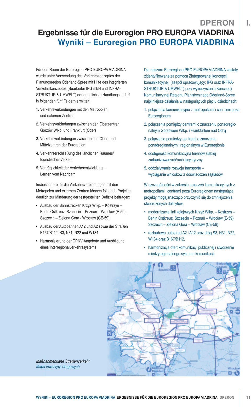 Oderland-Spree mit Hilfe des integrierten Verkehrskonzeptes (Bearbeiter IPG mbh und INFRA- STRUKTUR & UMWELT) der dringlichste Handlungsbedarf in folgenden fünf Feldern ermittelt: 1.