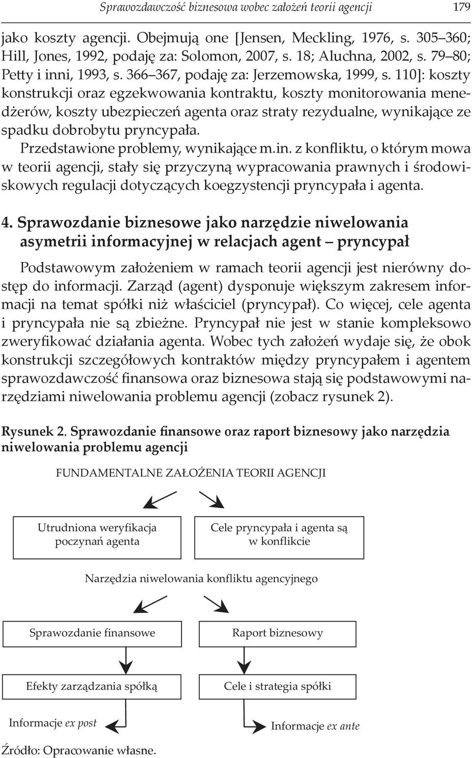 110]: koszty konstrukcji oraz egzekwowania kontraktu, koszty monitorowania menedżerów, koszty ubezpieczeń agenta oraz straty rezydualne, wynikające ze spadku dobrobytu pryncypała.