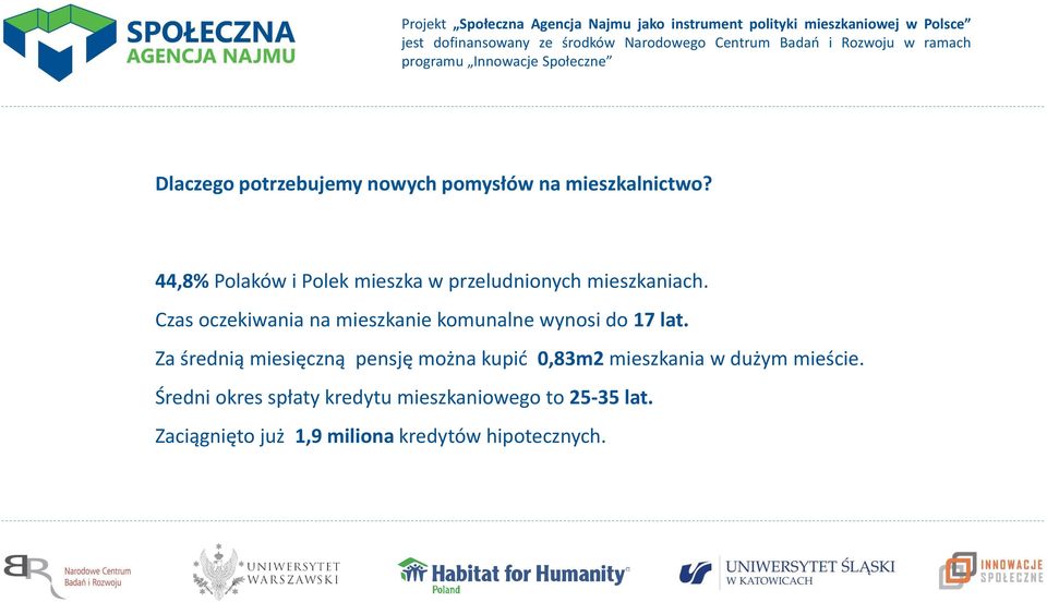 Czas oczekiwania na mieszkanie komunalne wynosi do 17 lat.