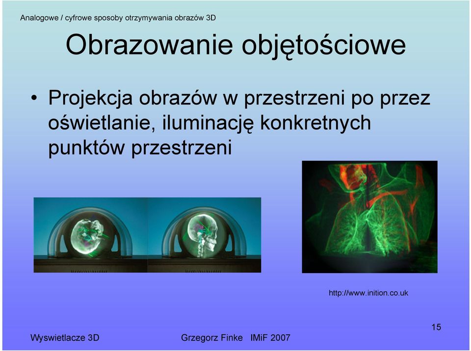 przestrzeni po przez oświetlanie, iluminację