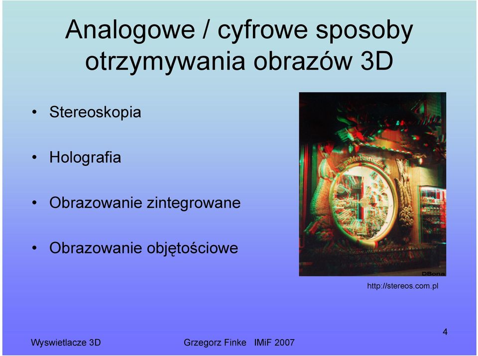 Holografia Obrazowanie zintegrowane