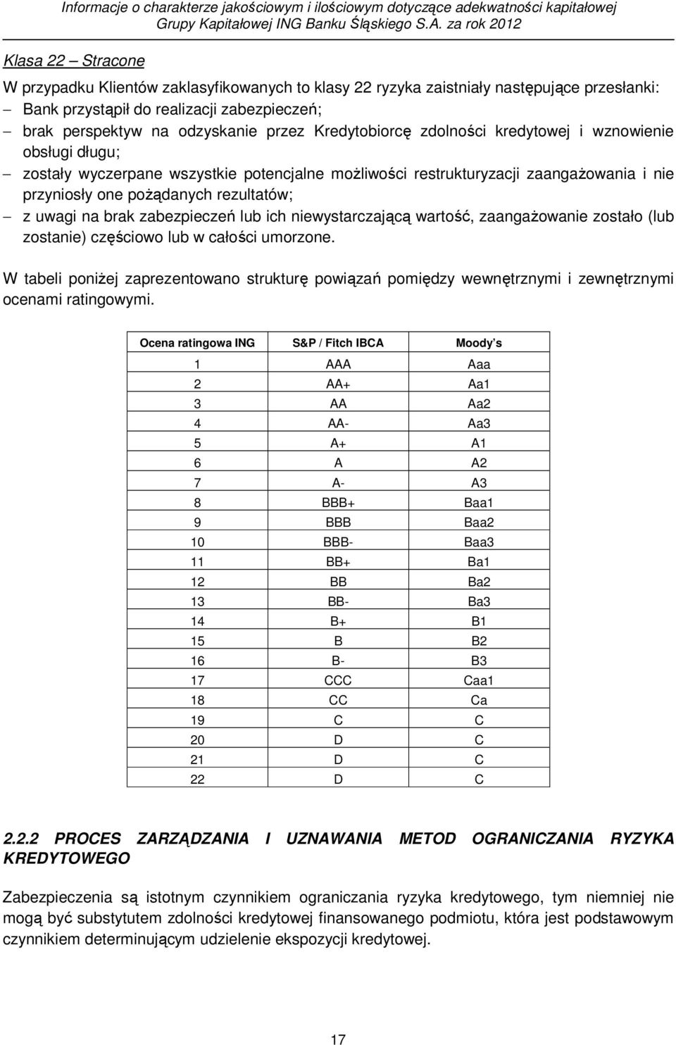 przez Kredytobiorcę zdolności kredytowej i wznowienie obsługi długu; zostały wyczerpane wszystkie potencjalne możliwości restrukturyzacji zaangażowania i nie przyniosły one pożądanych rezultatów; z