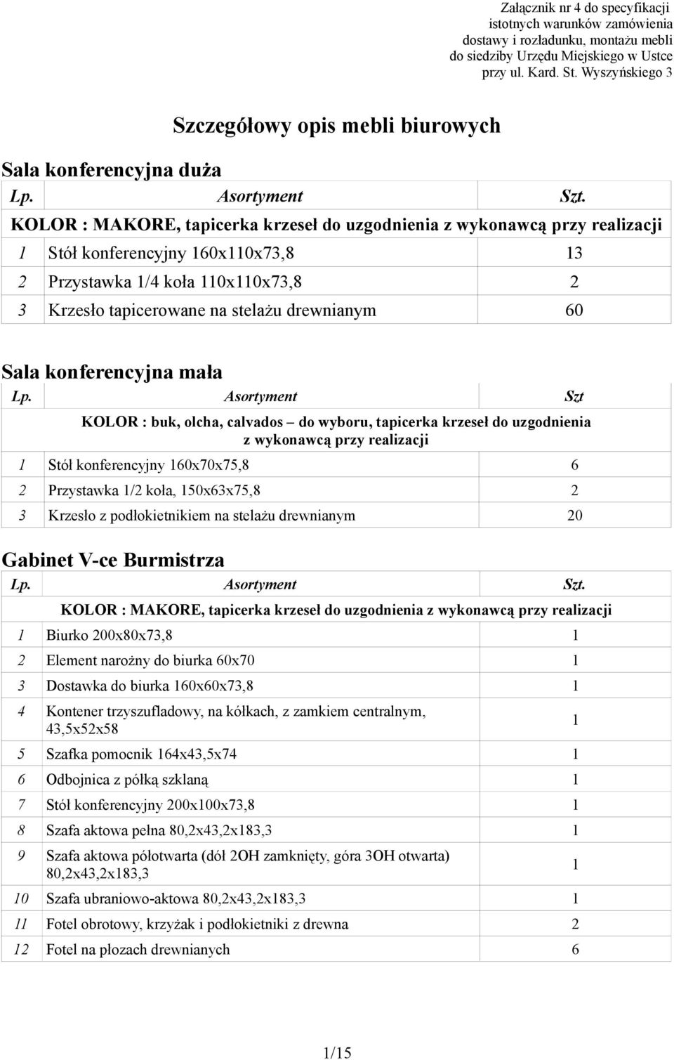 0x0x73,8 3 Krzesło tapicerowane na stelażu drewnianym 60 Sala konferencyjna mała Lp.