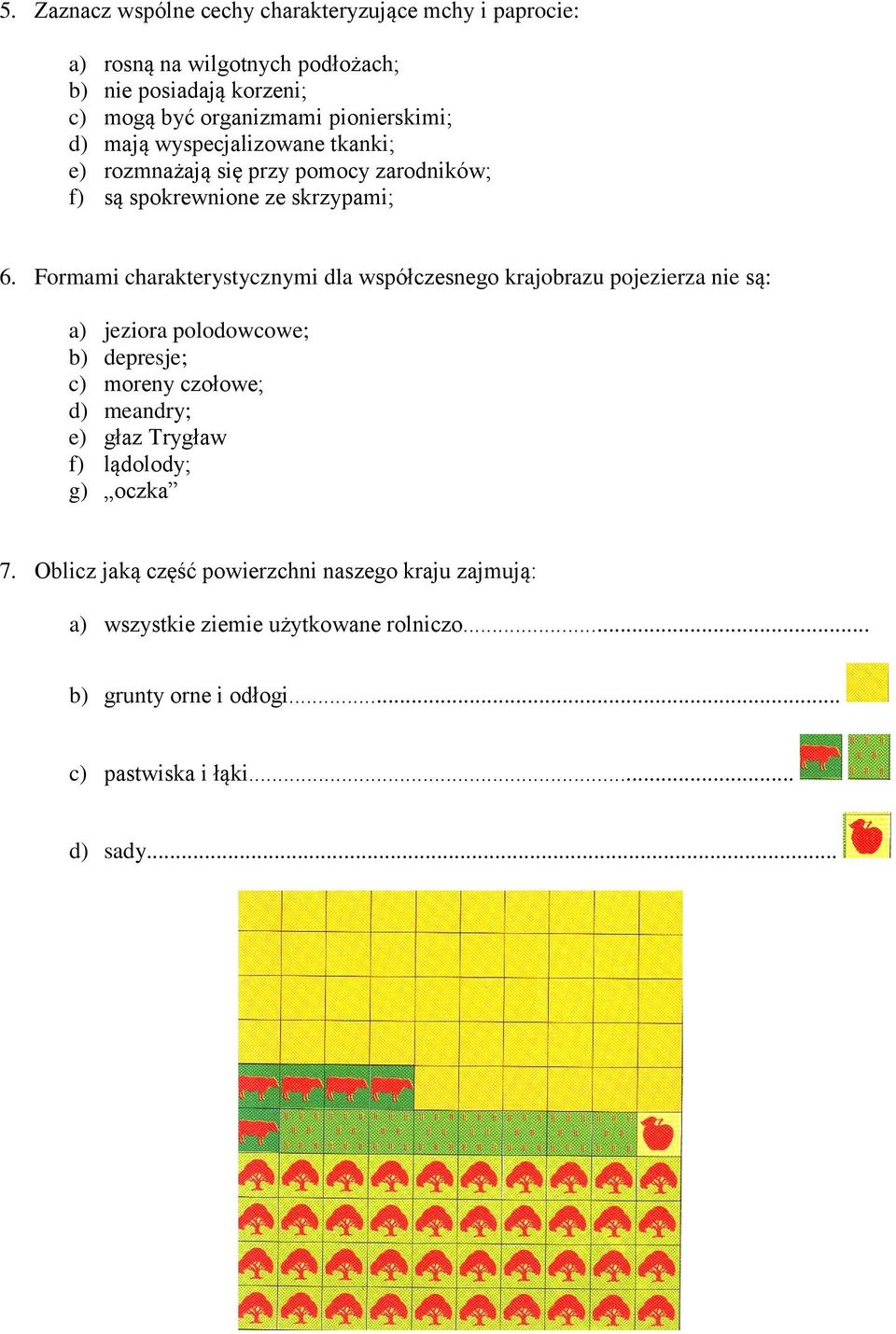 Formami charakterystycznymi dla współczesnego krajobrazu pojezierza nie są: a) jeziora polodowcowe; b) depresje; c) moreny czołowe; d) meandry; e) głaz