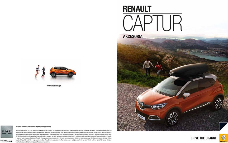 W ramach polityki ciągłego udoskonalania produktów, Renault zastrzega sobie prawo do wprowadzenia w dowolnym momencie zmian do specyfikacji oraz do opisanych i przedstawionych samochodów i akcesoriów.