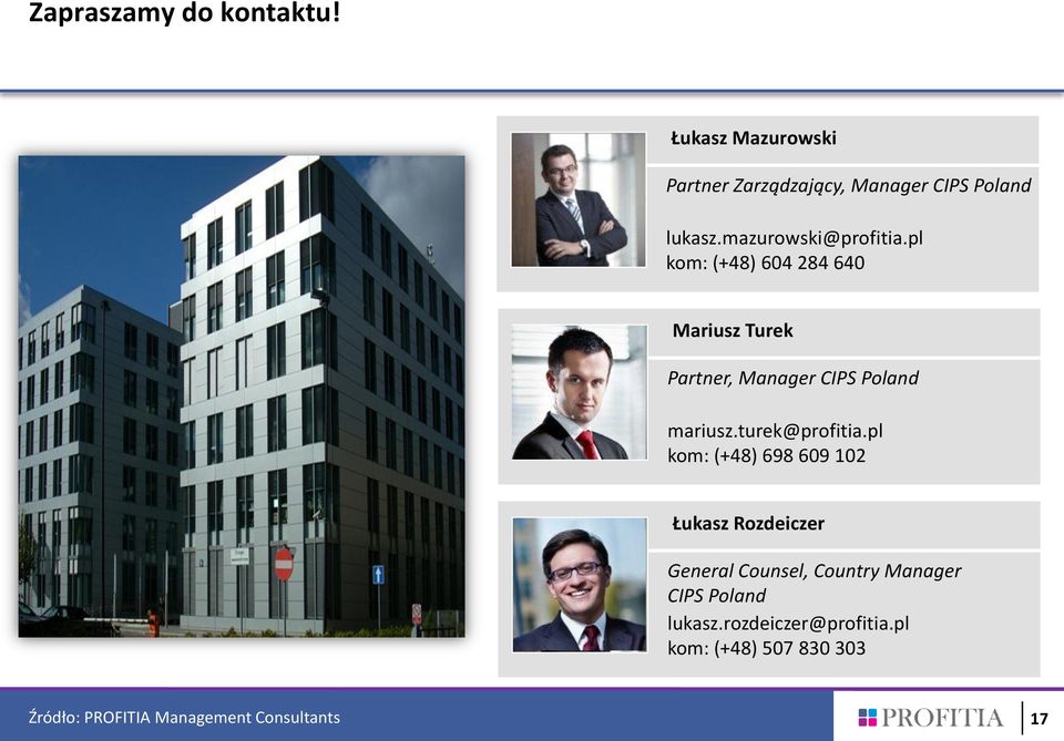 pl kom: (+48) 604 284 640 Mariusz Turek Partner, Manager CIPS Poland mariusz.