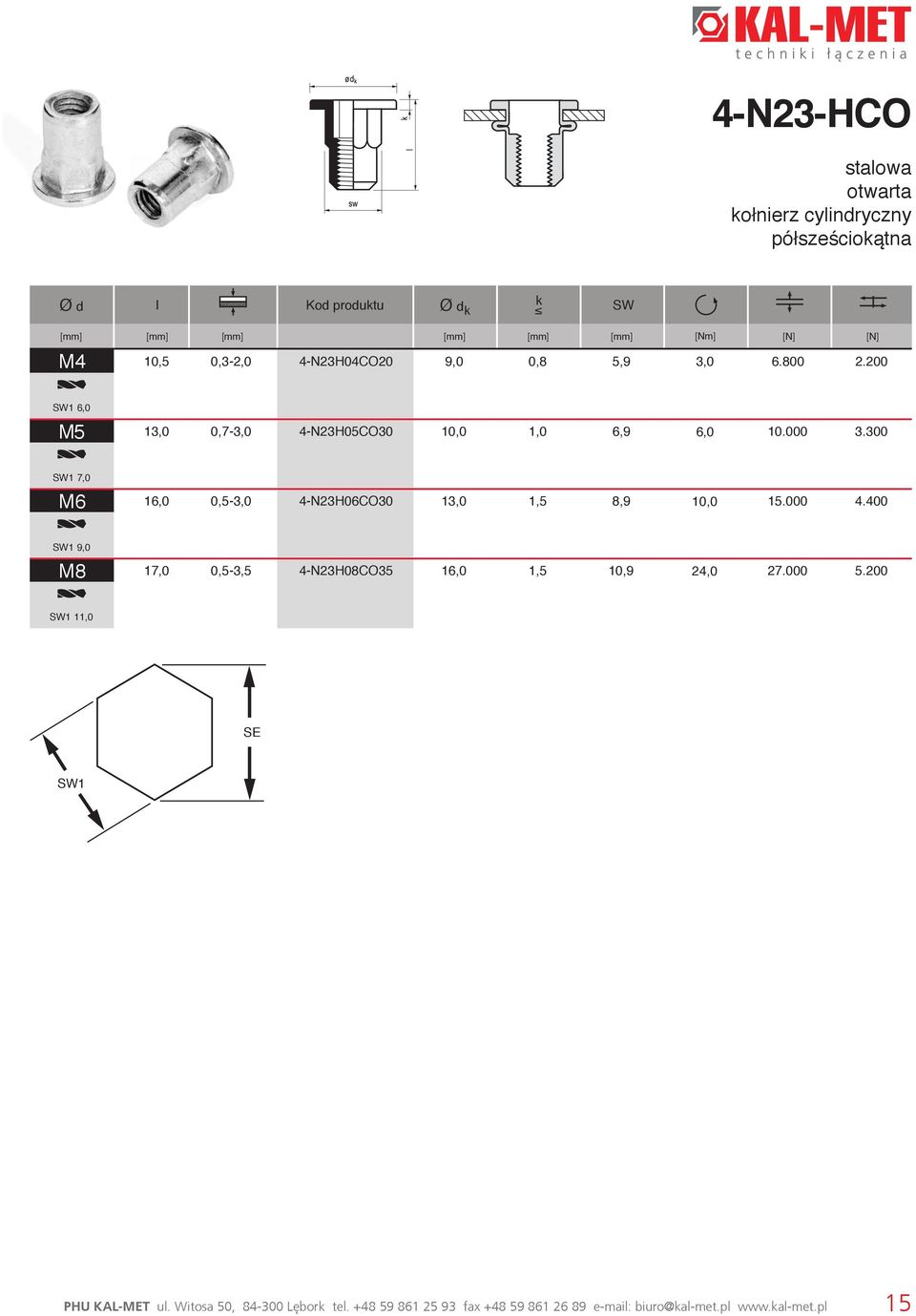 300 SW1 7,0 M6 16,0 0,5-3,0 4-N23H06CO30 13,0 1,5 8,9 10,0 15.000 4.