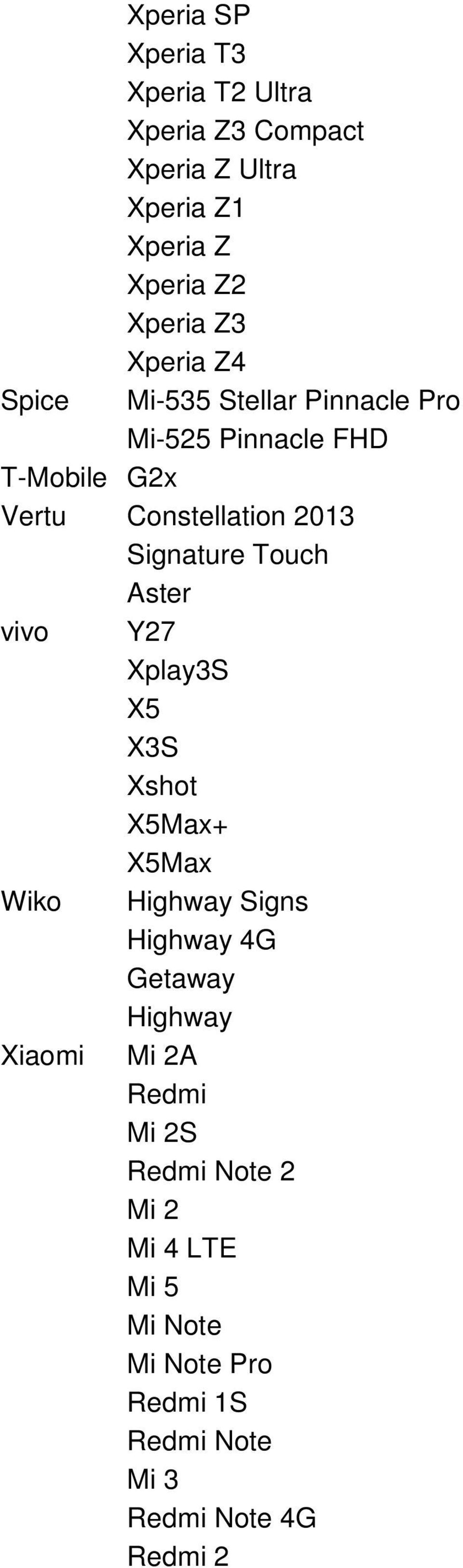 Signature Touch Aster vivo Y27 Xplay3S X5 X3S Xshot X5Max+ X5Max Wiko Highway Signs Highway 4G Getaway Highway