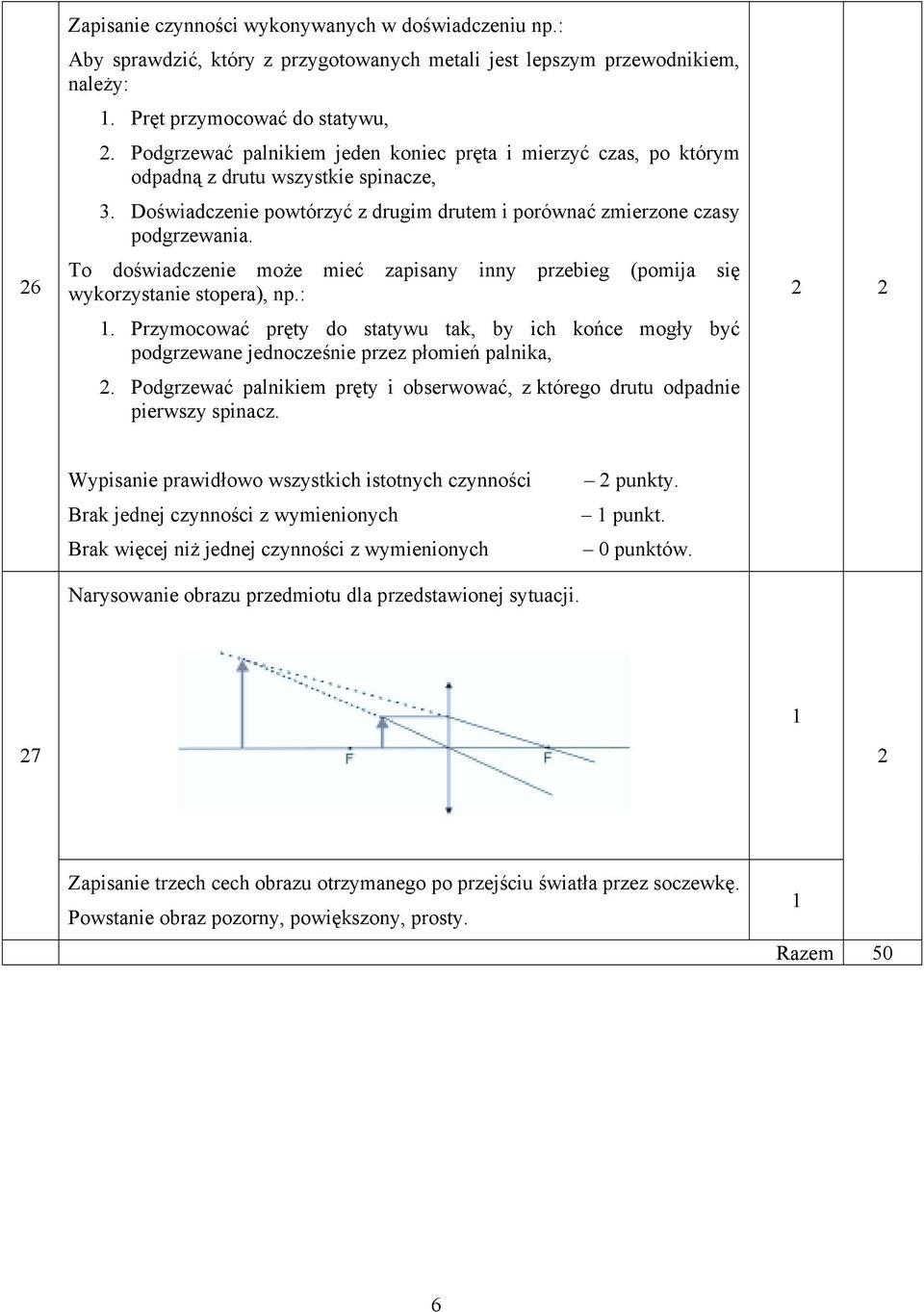 To doświadczenie może mieć zapiany inny przebieg (pomija ię wykorzytanie topera), np.:. Przymocować pręty do tatywu tak, by ich końce mogły być podgrzewane jednocześnie przez płomień palnika,.