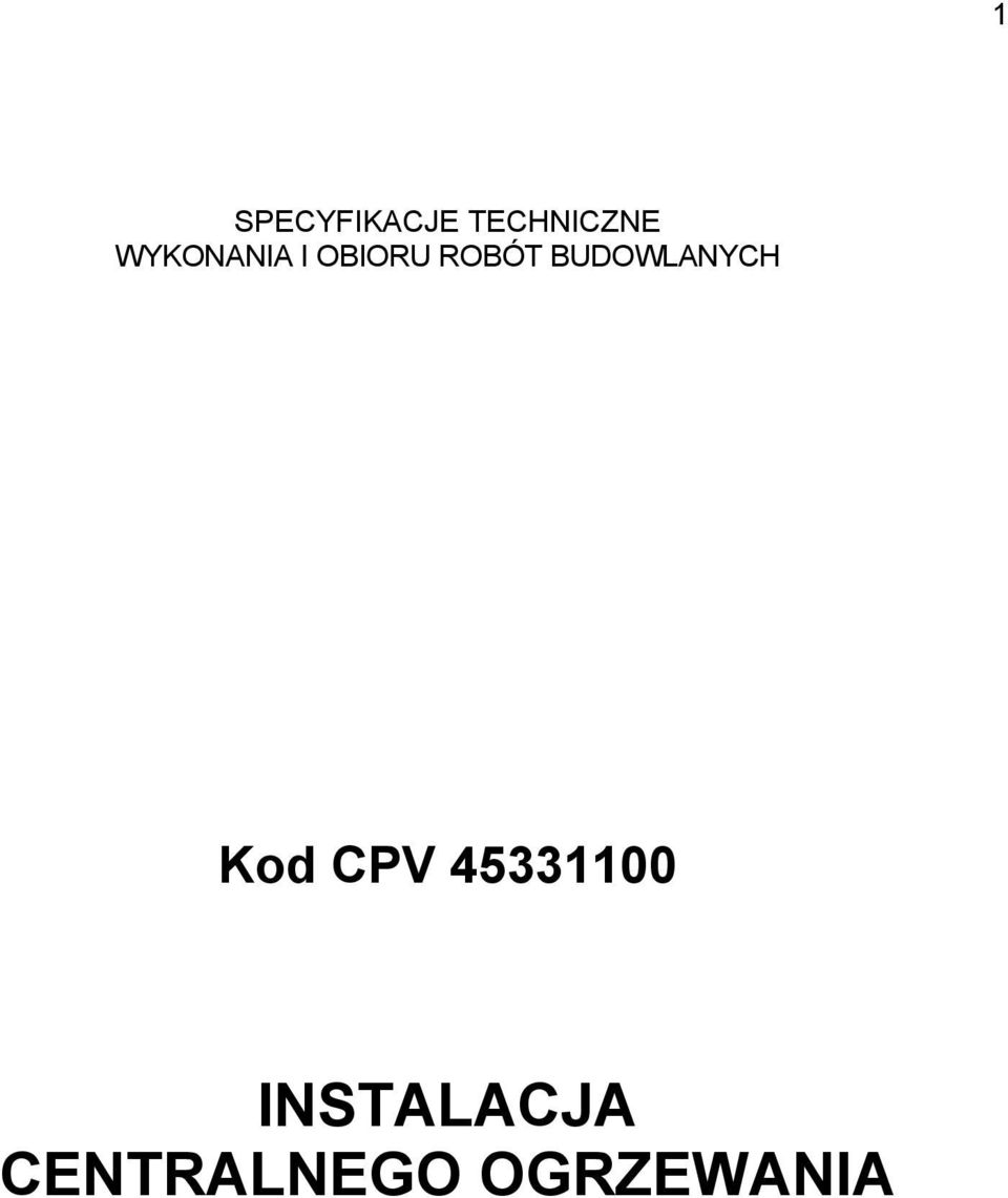 BUDOWLANYCH Kod CPV 45331100