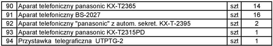 "panasonic" z autom. sekret.