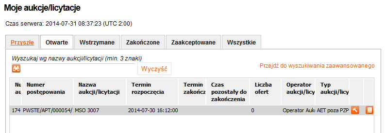 4. Czynności przygotowawcze do udziału w aukcjach/licytacjach W celu wzięcia udziału w aukcji/licytacji, Wykonawca powinien wybrać sekcję Portal dostawcy, a następnie odnośnik Moje aukcje/licytacje.